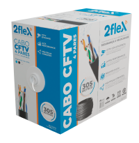 CABO PARA CFTV 4PARES BRANCO 305M 2FLEX