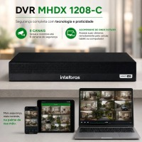 DVR INTELBRAS 8 CANAIS GRAVADOR MHDX 1208-C DUAL AUDIO