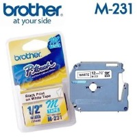 FITA BROTHER 12MM PRETO/BRANCO - M231